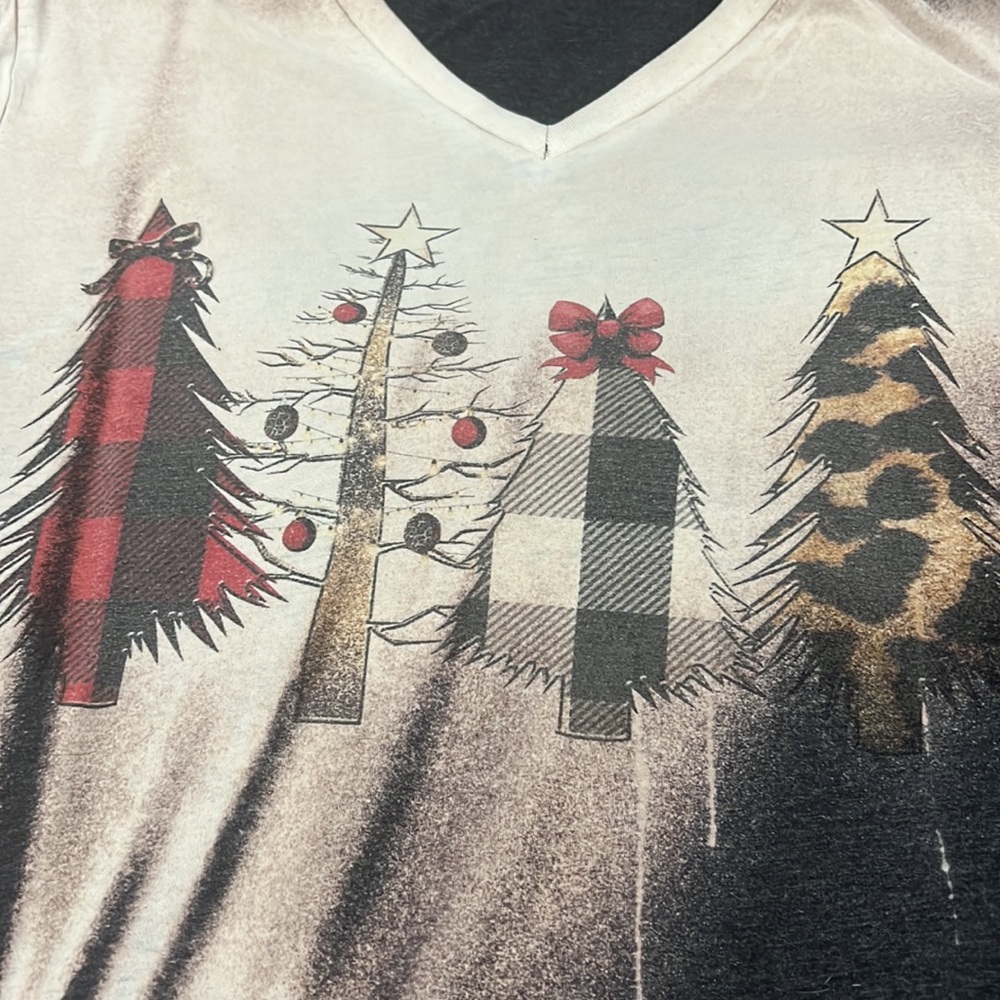 Vintage Christmas style T-shirt super cute acid wash - Picture 2 of 4